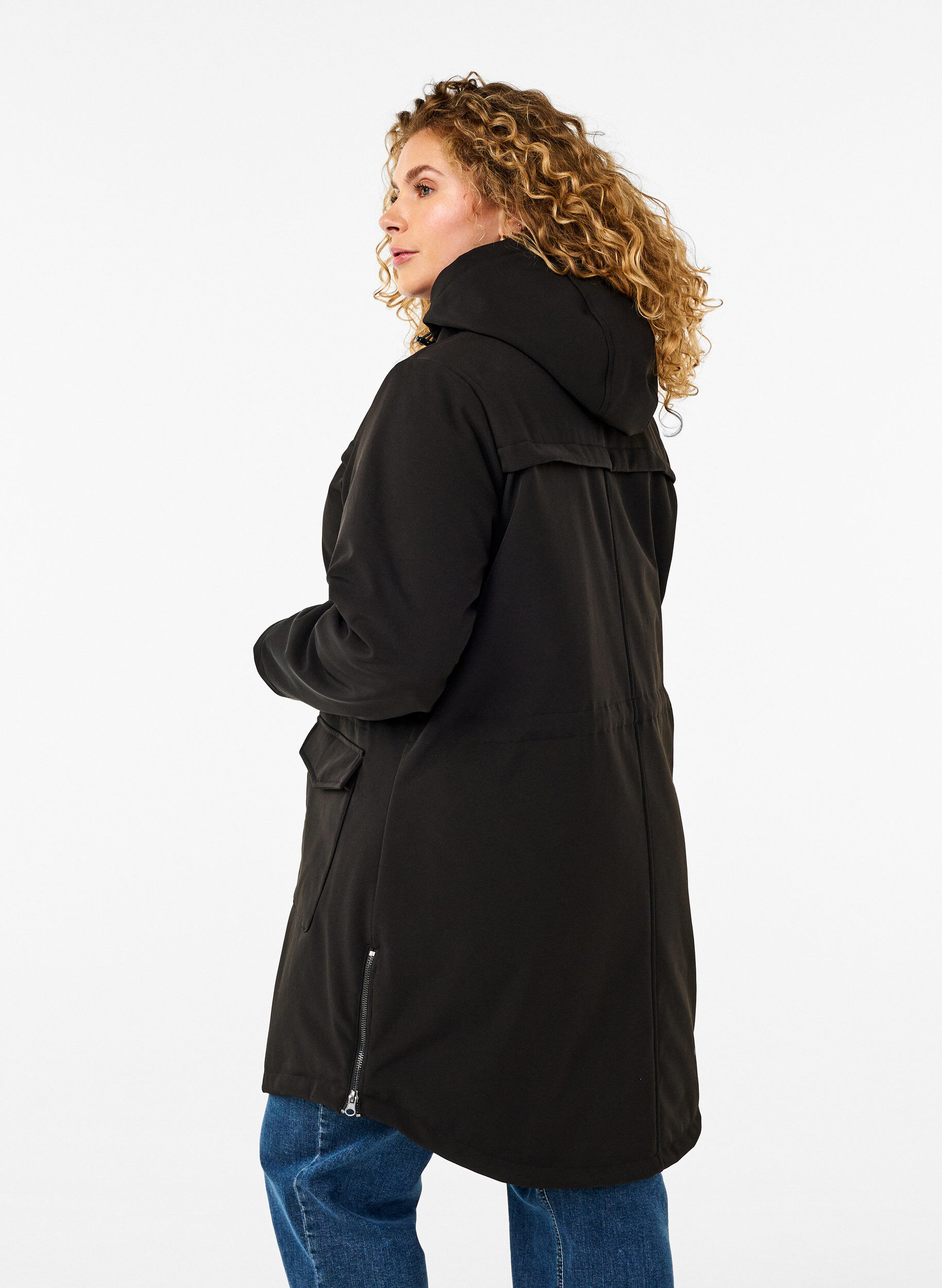 ZizzifashionWater-repellent softshell jacket with quilted lining, Black, Model image number 2