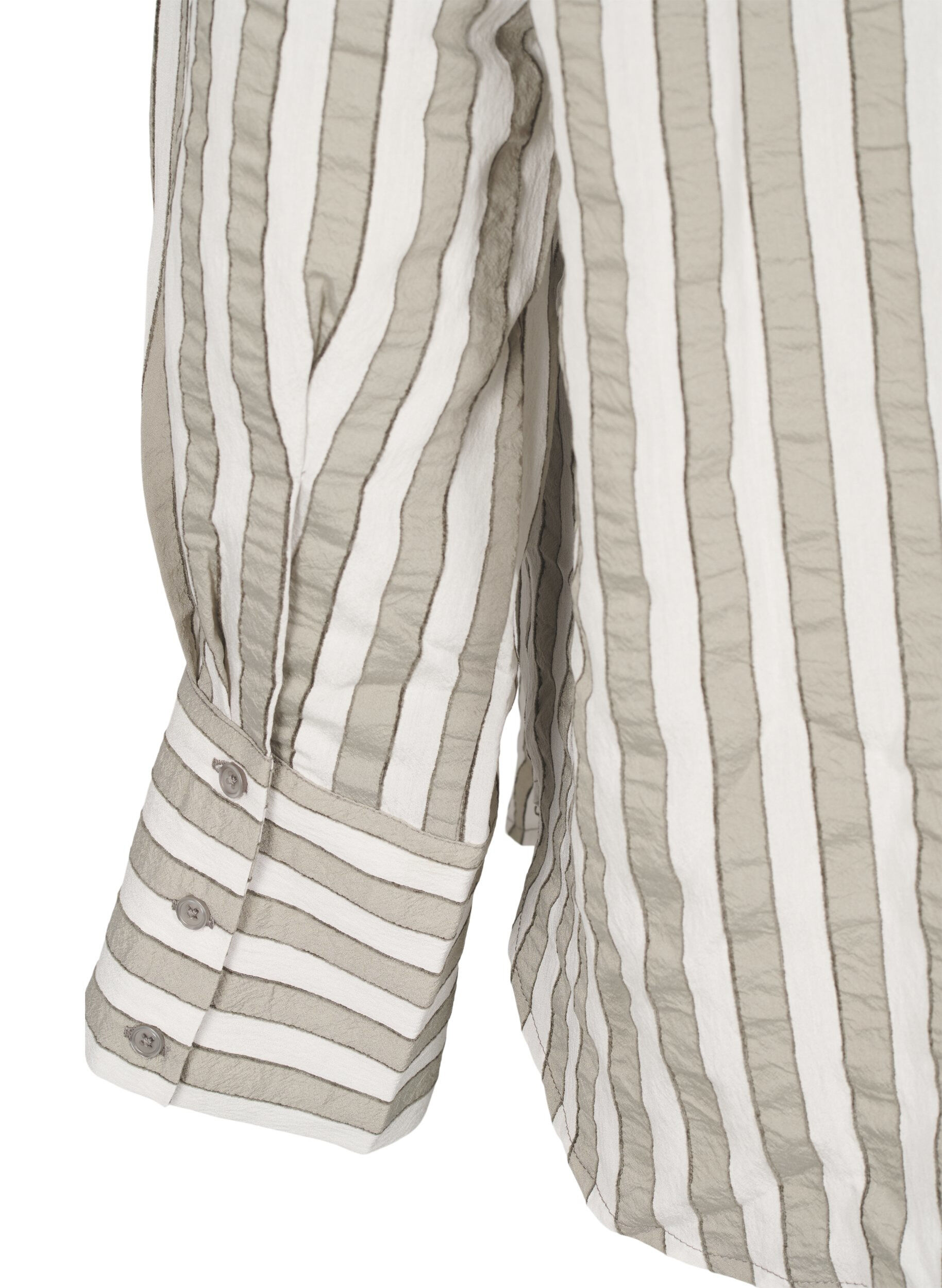 Zizzifashion Loose shirt with stripes, Beige, Packshot image number 3