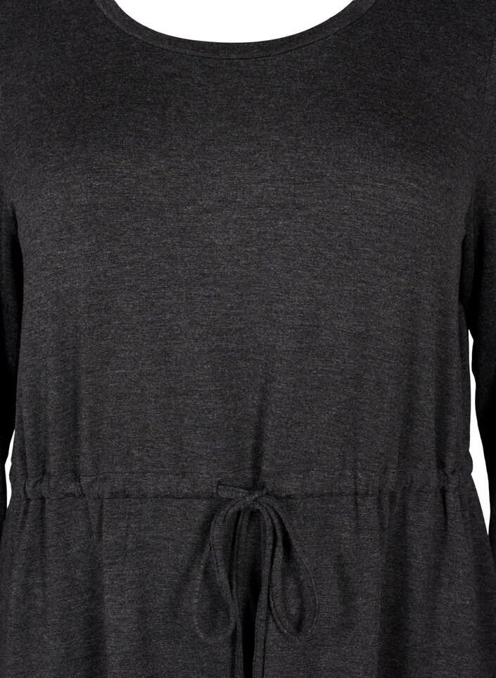 Knee-length jersey dress with ties, Dark Grey Melange, Packshot image number 2