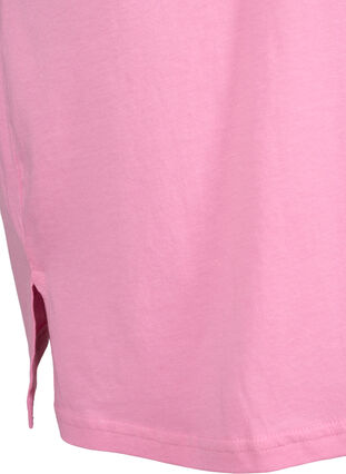 Single colour oversized t-shirt with v-neck, Rosebloom, Packshot image number 3
