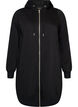 Long hoodie with zip and pockets, Black, Packshot image number 0