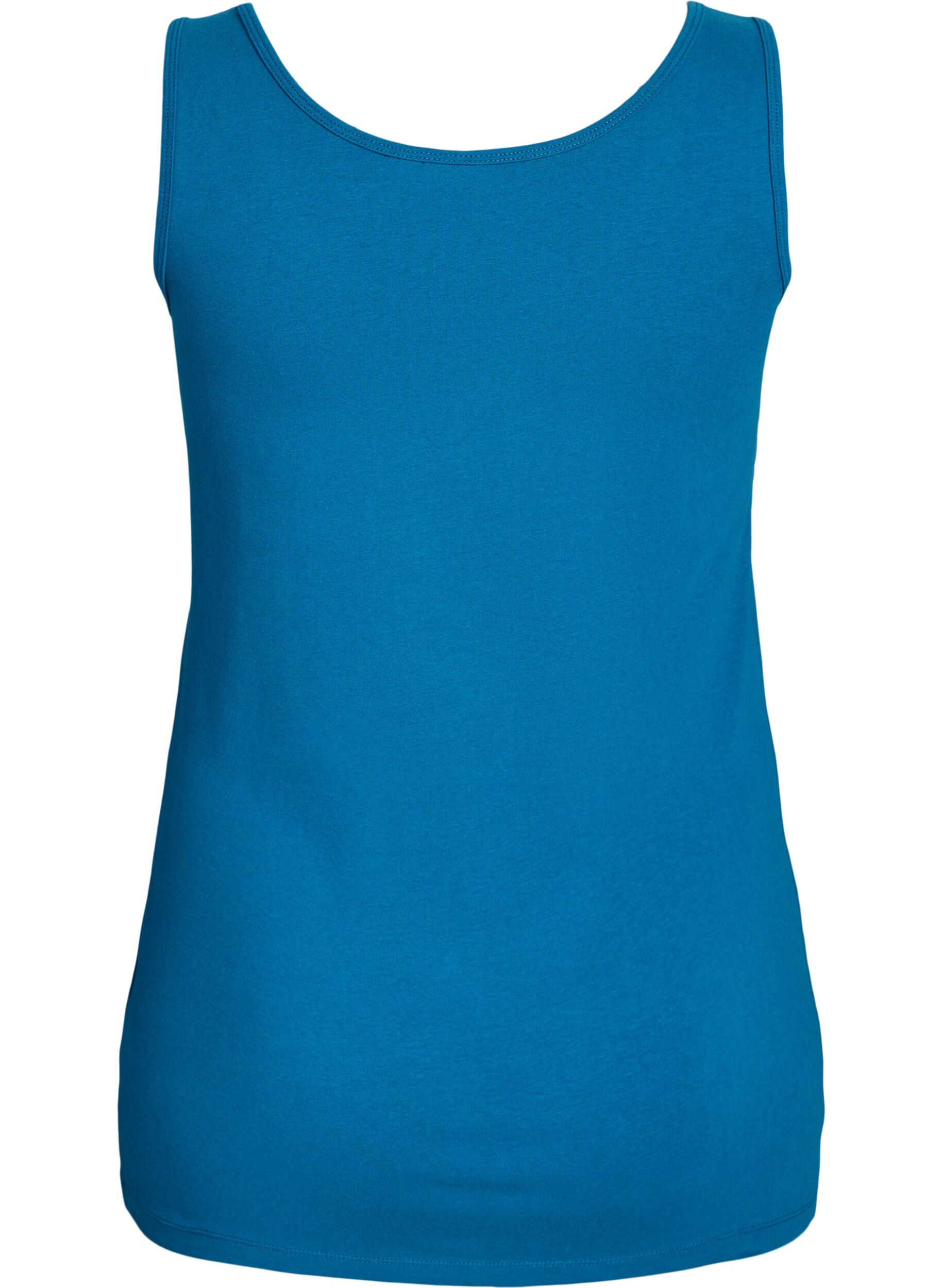 ZizzifashionSolid color basic top in cotton, Petrol, Packshot image number 1