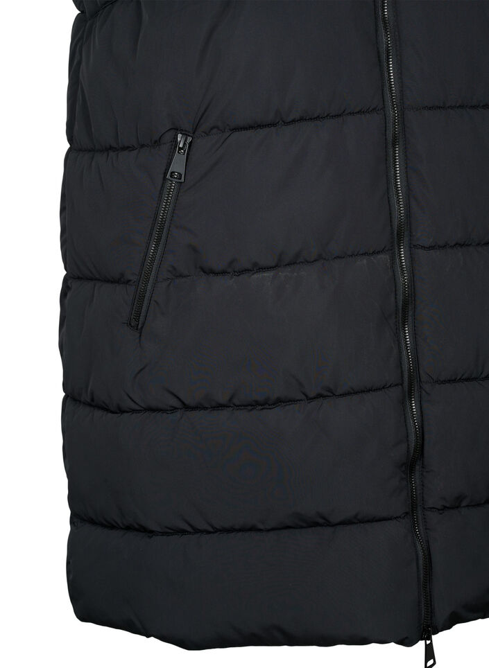Hooded waistcoat with pockets, Black, Packshot image number 3
