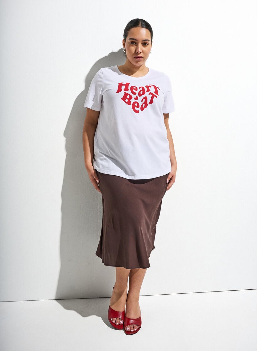 Viscose skirt with an elasticated waist, Brown, Image image number 0