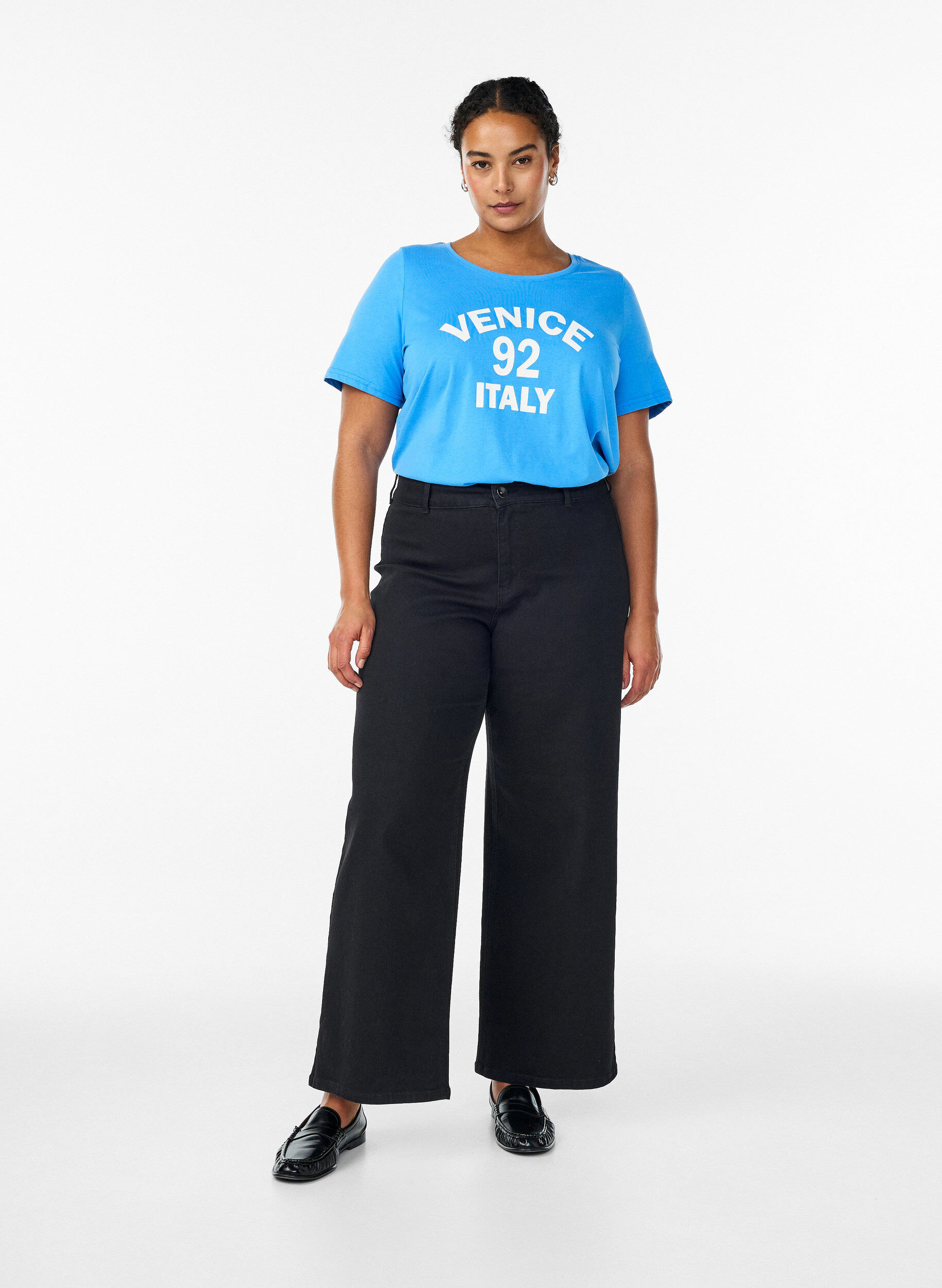 Zizzifashion T-shirt with motif, Blue, Model image number 1