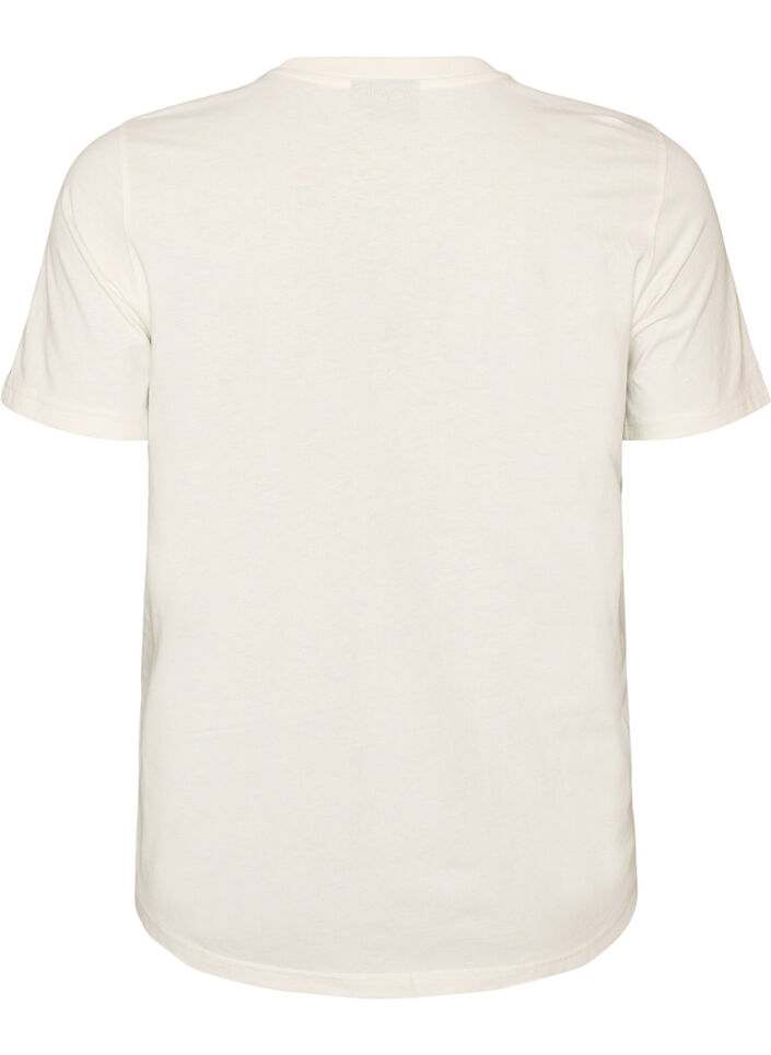 Cotton T-shirt with print, White, Packshot image number 1