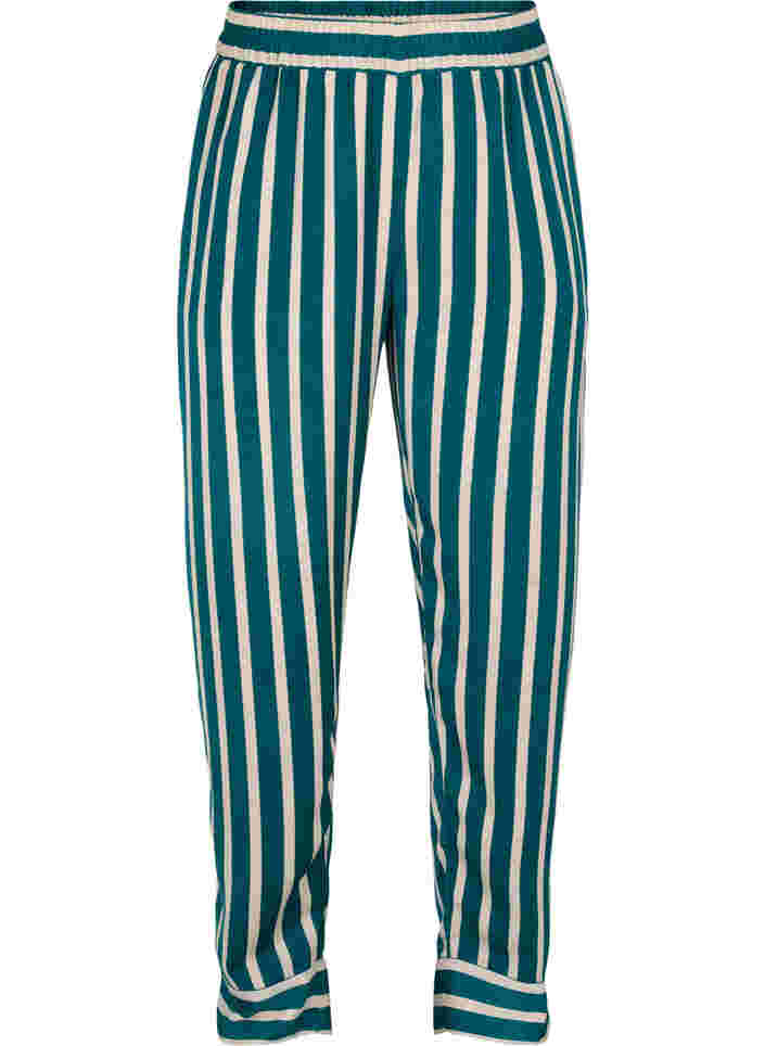 Loose-fitting striped trousers, Green Stripe, Packshot image number 0