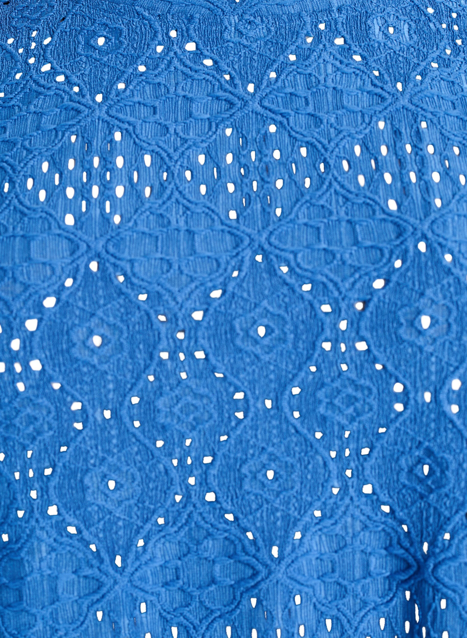 Zizzifashion Long-sleeved blouse with eyelet embroidery, Blue, Packshot image number 2