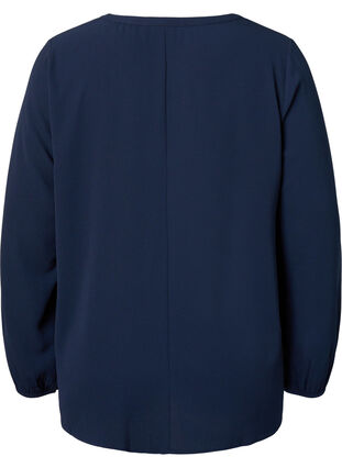 Plain colour top with v-neck, Navy Blazer, Packshot image number 1
