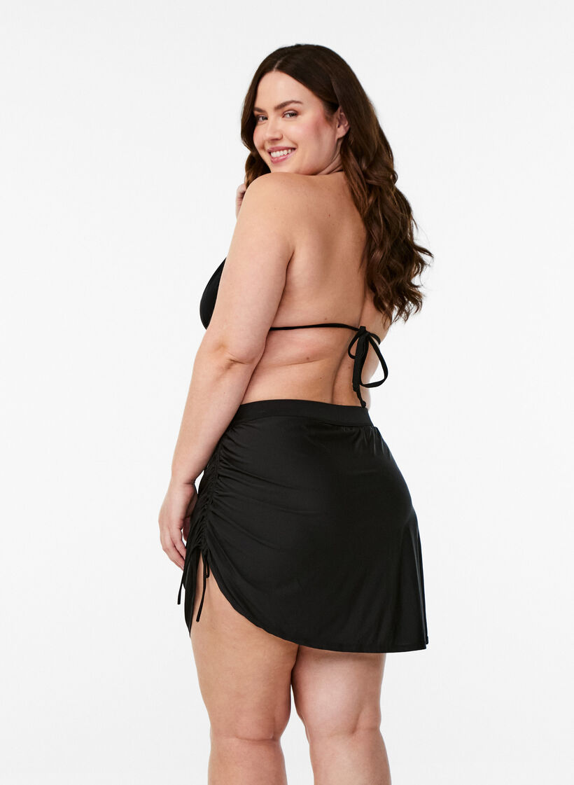 Bikini skirt with attached briefs, Black, Model image number 2