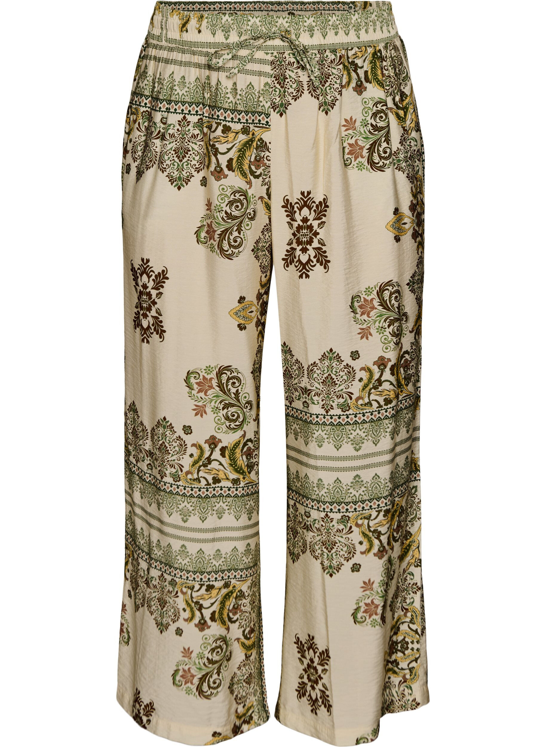 Patterned wide-leg trousers