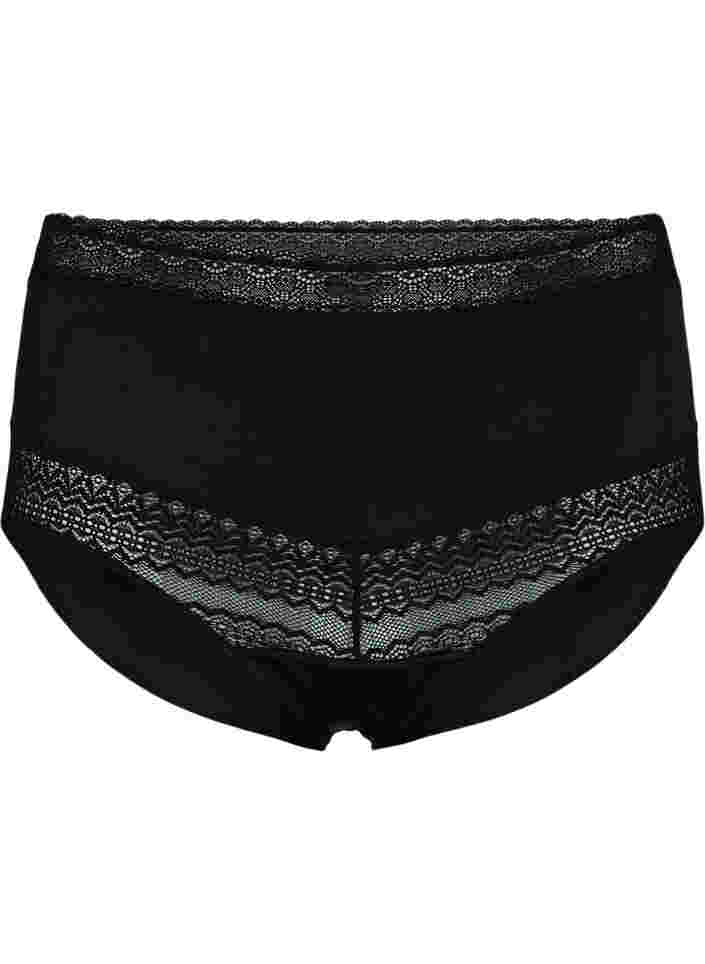 High-waisted knickers with laces, Black, Packshot image number 0