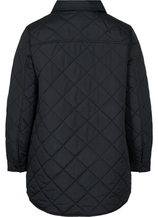 Short quilted jacket with collar, Black, Packshot image number 1