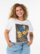 Cotton T-shirt with front print, White, Model image number 0