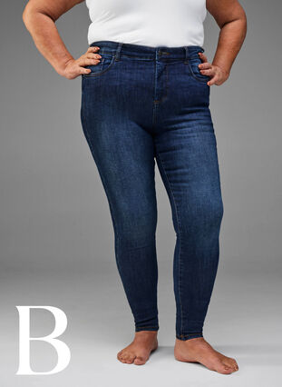 Super slim jeans with high waist, Dark Blue, Model image number 4