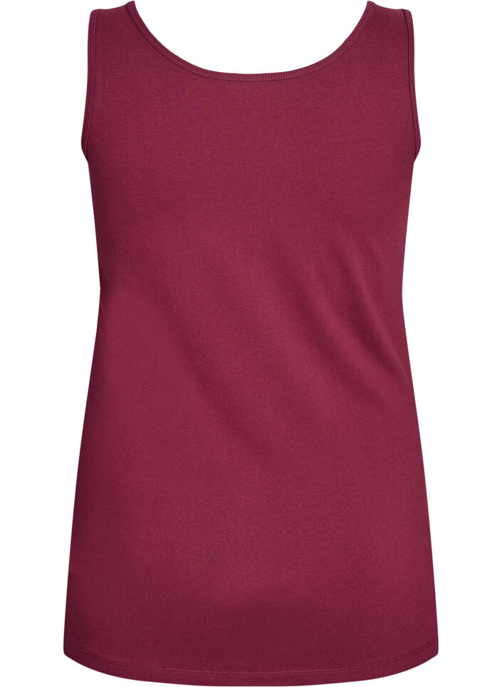 Solid color basic top in cotton, Dark Bordeaux, Packshot image number 1