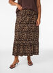 Long skirt with tie belt and ruffle hem, Black, Model image number 2