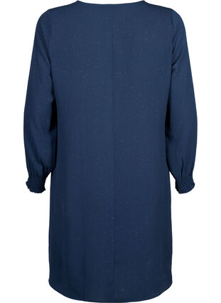 FLASH - Long sleeve dress with glitter, Navy w. Gold , Packshot image number 1