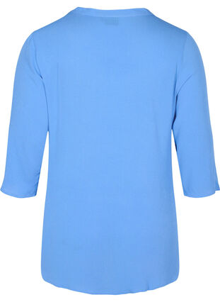 3/4 sleeve v-neck viscose blouse, Ultramarine, Packshot image number 1