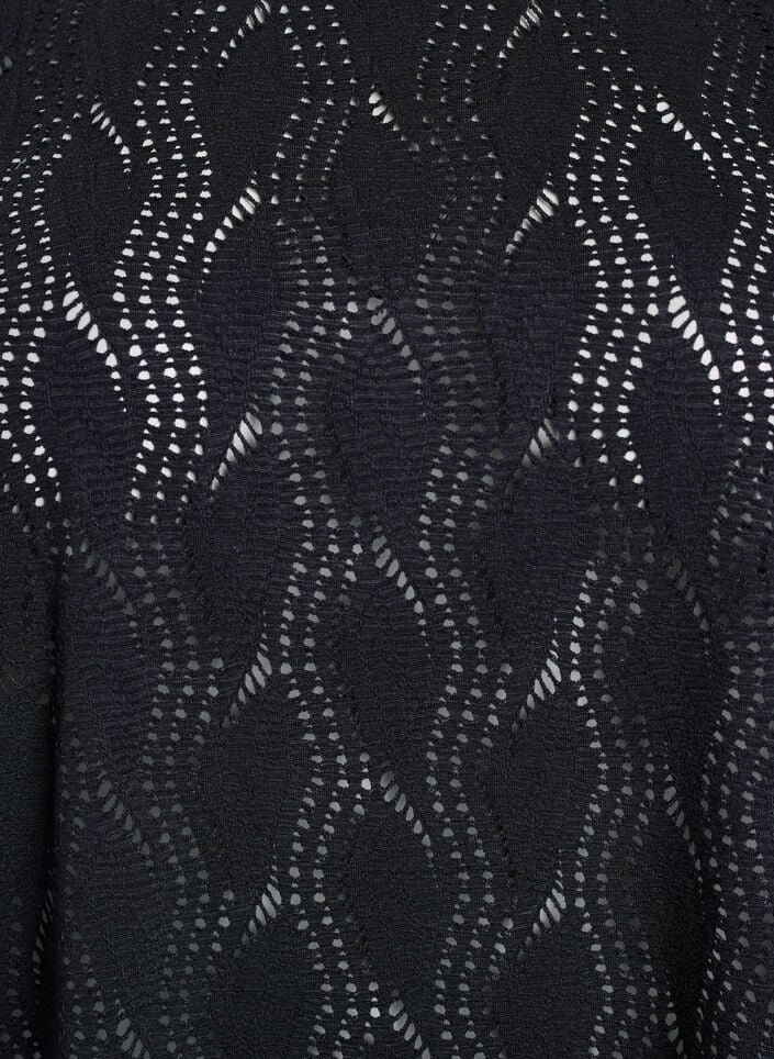 Jersey T-shirt with eyelet pattern, Black, Packshot image number 2