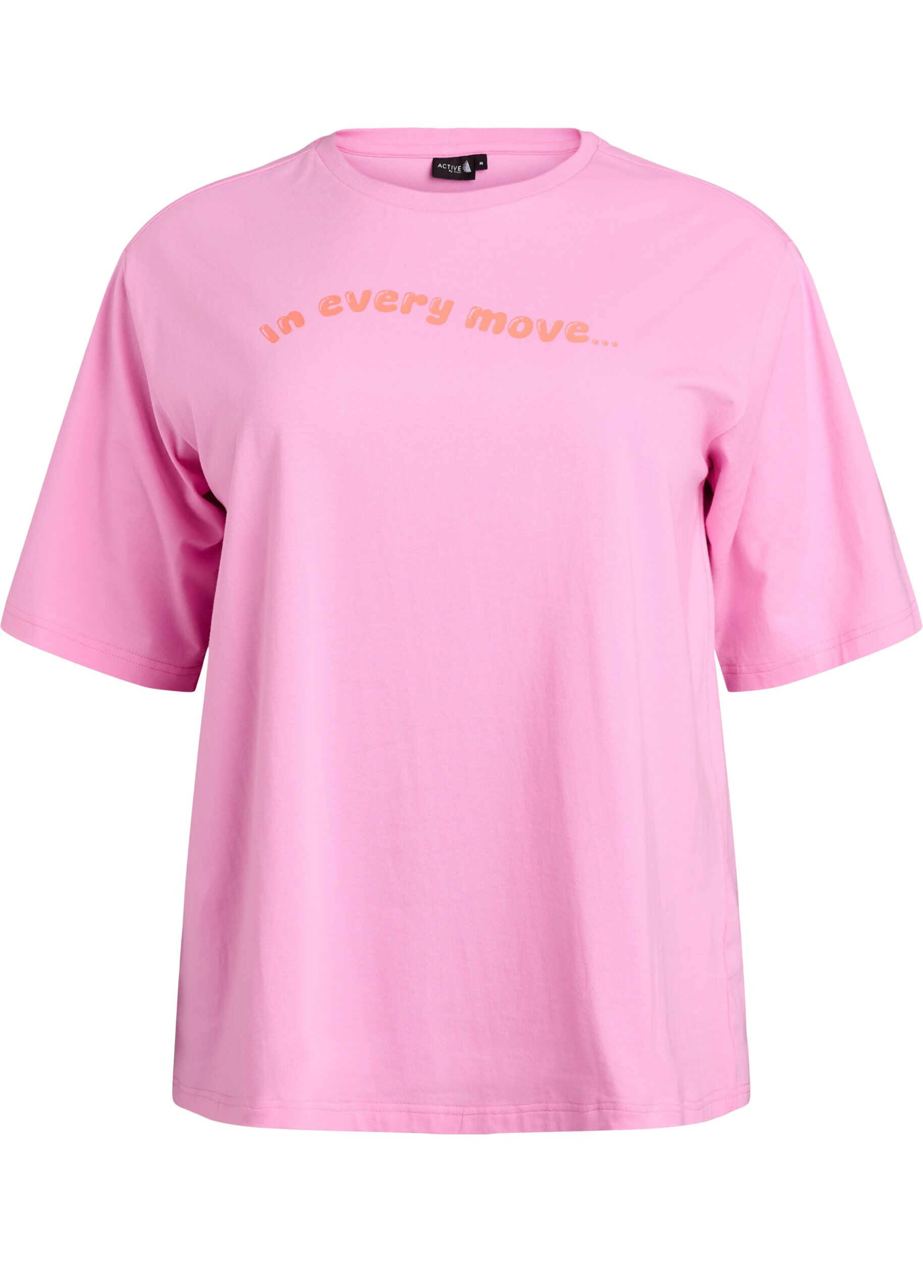 Zizzifashion Sporty t-shirt in organic cotton, Pink, Packshot image number 0
