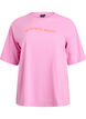 Sporty t-shirt in organic cotton, Pink, Packshot image number 0