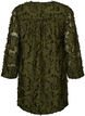 Dress with fringed threads and texture, Green, Packshot image number 1