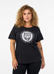 T-shirt with motif., Black, Model image number 0