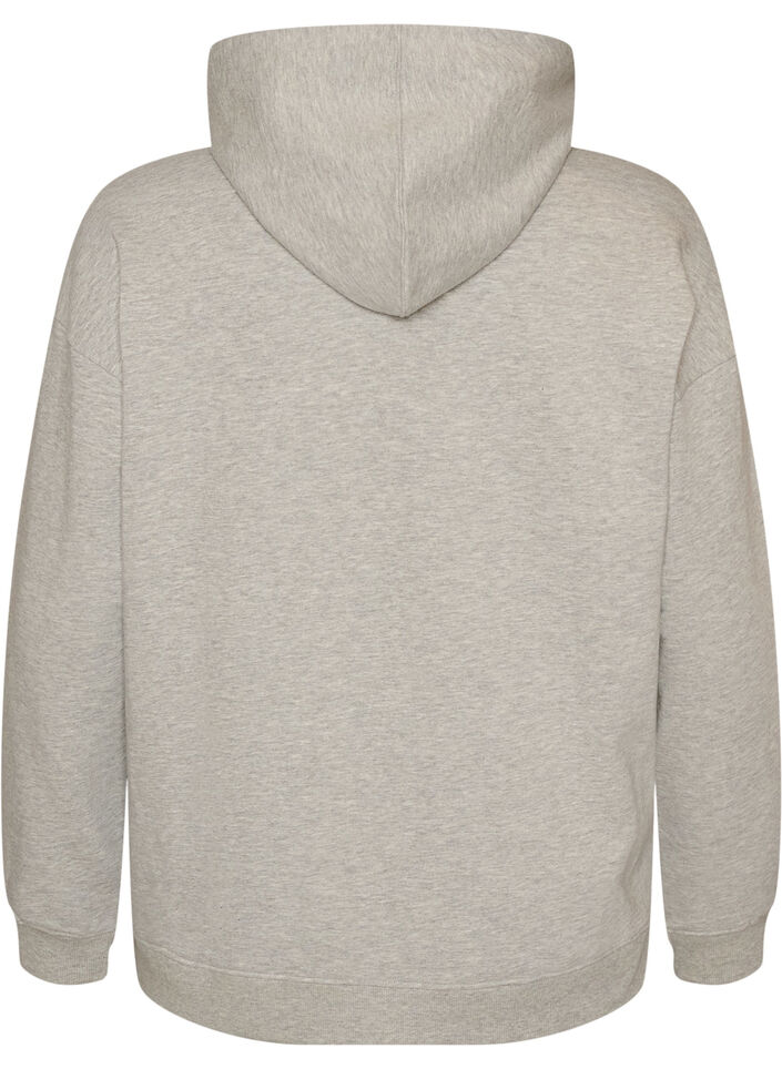 Hoodie with embroidered motif, Grey, Packshot image number 1