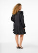 Jacquard dress with long sleeves and ruffle detail, Black, Model image number 2