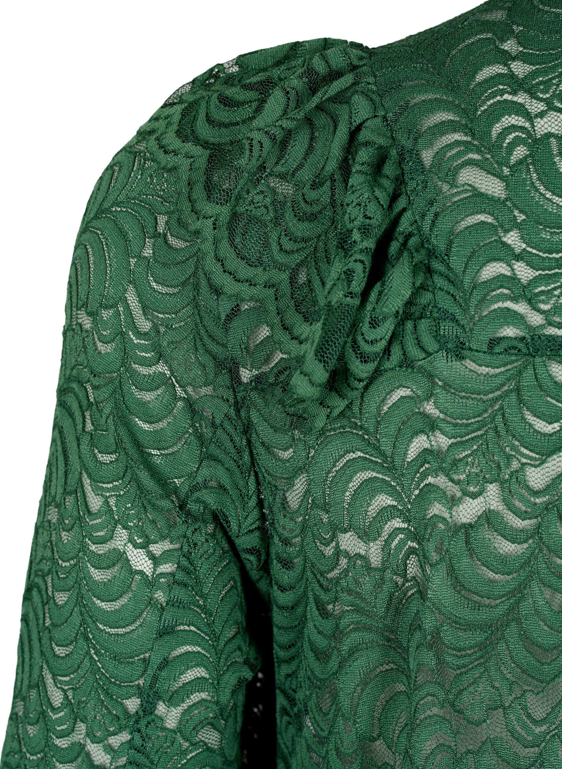 Zizzifashion Lace shirt dress with frills, Hunter Green, Packshot image number 3