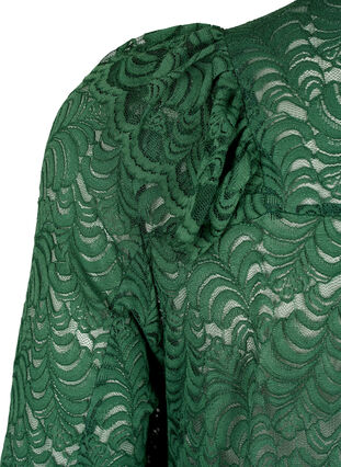 Lace shirt dress with frills, Hunter Green, Packshot image number 3