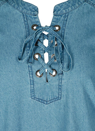 Denim tunic with 3/4 sleeves, Light blue denim ASS, Packshot image number 2