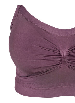 Soft bra with lace back, Black Plum, Packshot image number 2