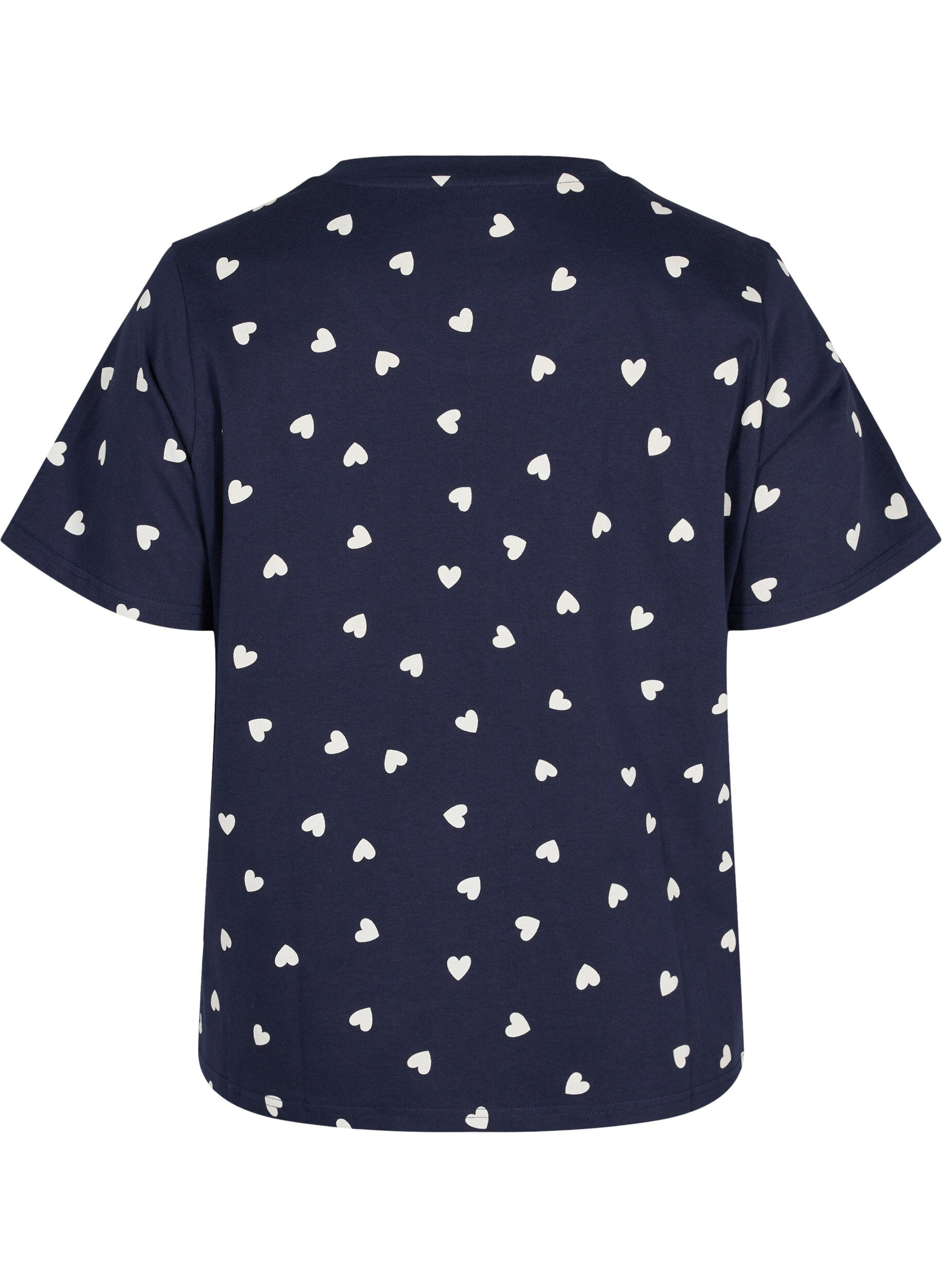 Zizzifashion Short sleeved pyjama t-shirt in cotton, Navy Blazer AOP, Packshot image number 1