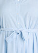 Striped midi dress in cotton with a tie-belt, White, Packshot image number 2