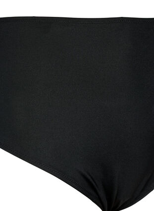 Solid color bikini bottom with regular waist, Black, Packshot image number 2