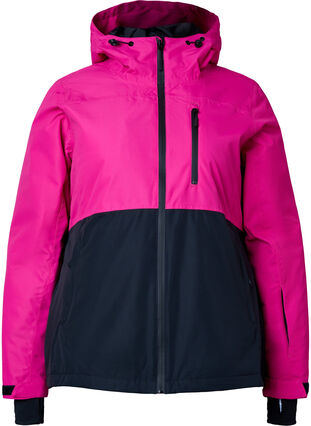 Two-tone ski jacket with hood, Fuchsia Purple Comb, Packshot image number 0