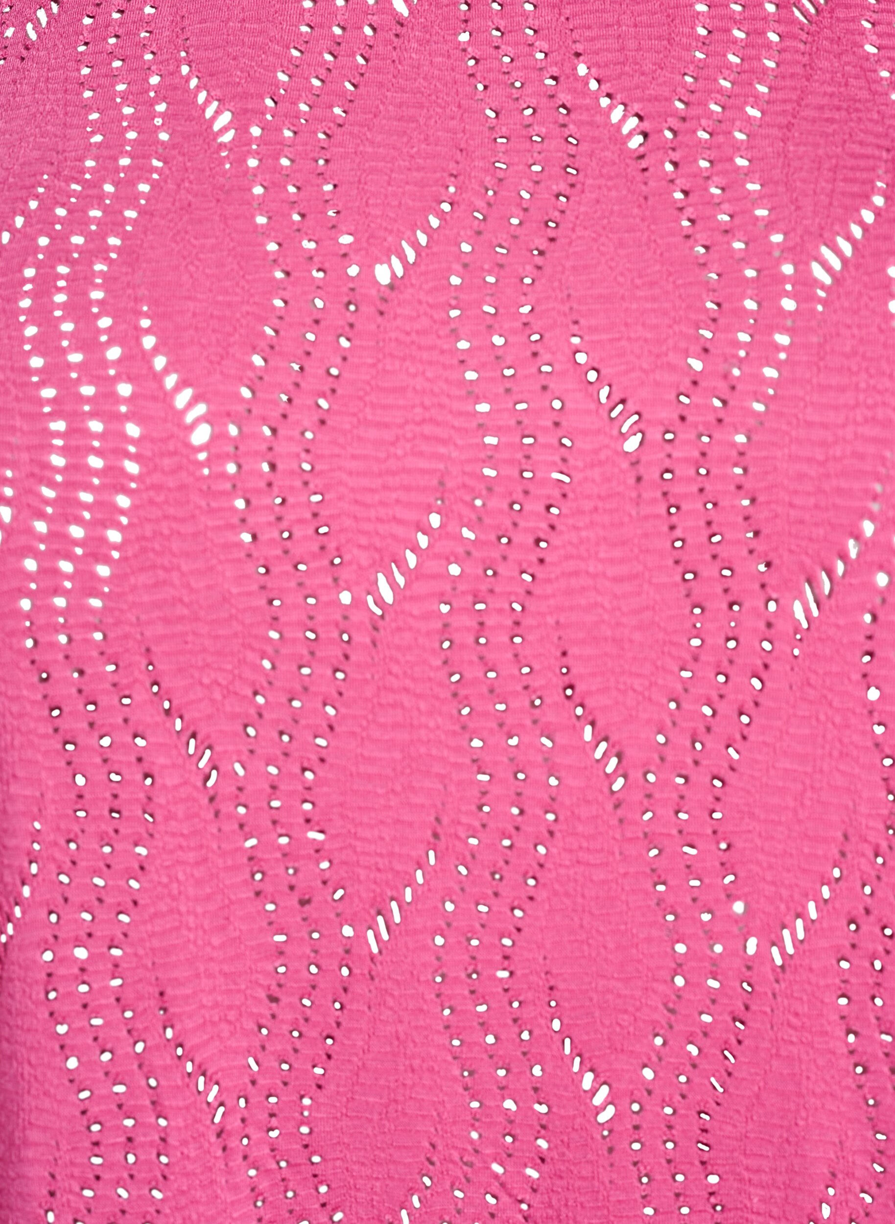 ZizzifashionJersey T-shirt with eyelet pattern, Pink, Packshot image number 2