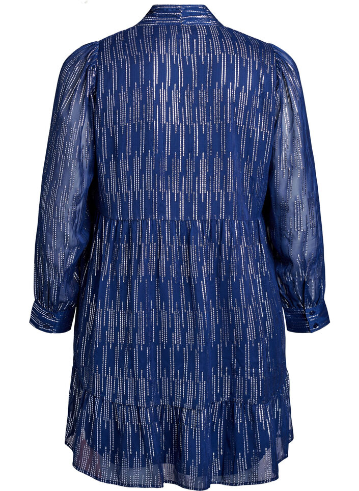 Short party dress with glitter pattern, Blue, Packshot image number 1