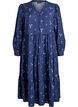 Midi dress with v-neck and A-line shape, Blue, Packshot image number 0