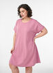Short textured jersey dress with a round neck, Rose, Model image number 0