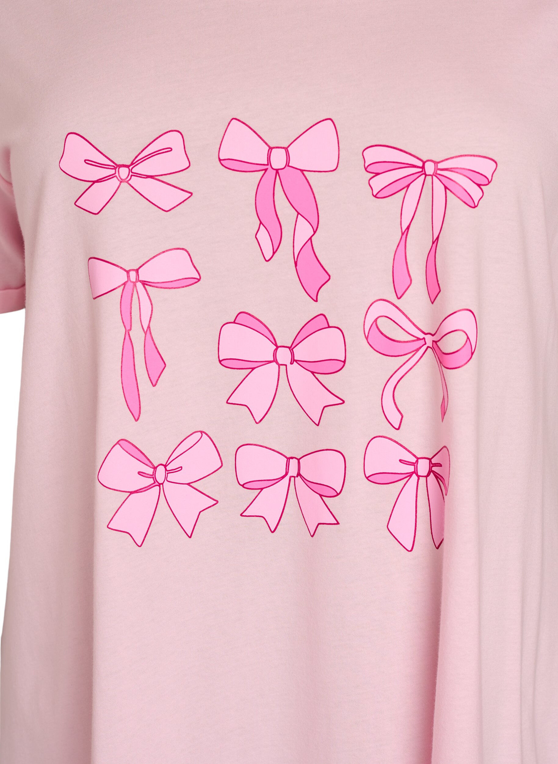 Zizzifashion Short-sleeved nightgown in organic cotton, Rose, Packshot image number 2