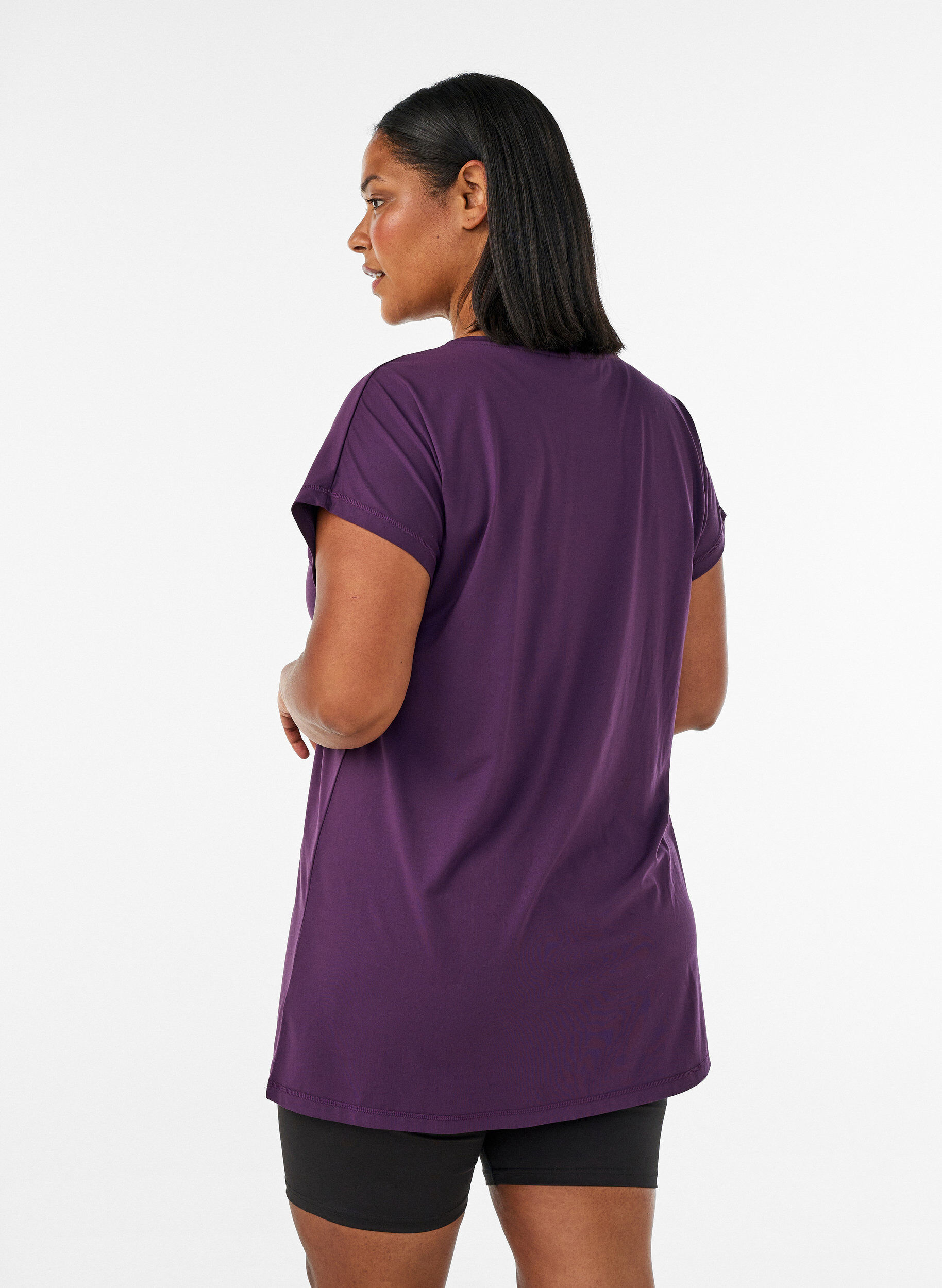 ZizzifashionLong workout T-shirt, Purple, Model image number 2