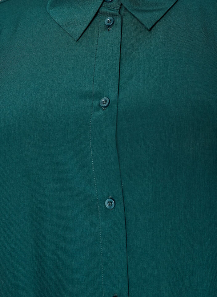 Short shirt dress with ruffle tier, Green, Packshot image number 2