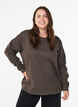 Sweatshirt with crew neck, Brown, Model image number 0