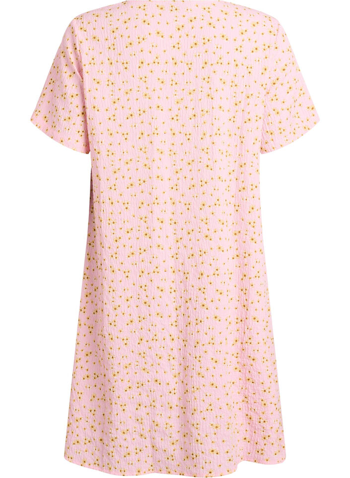Short-sleeved dress with V-neck, Rose, Packshot image number 1