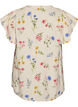 Viscose and linen blouse with ruffle sleeves, Beige, Packshot image number 1