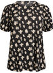 Patterned blouse with short sleeves, Black, Packshot image number 0