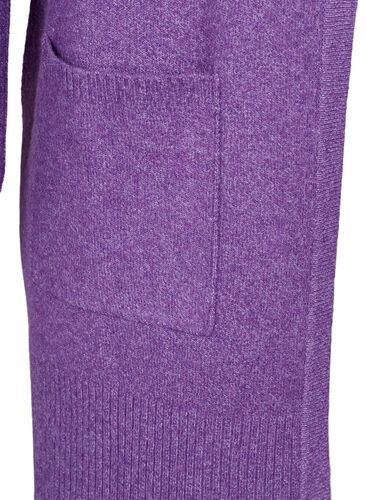 Mottled knit cardigan with pockets, Pansy Mel., Packshot image number 3